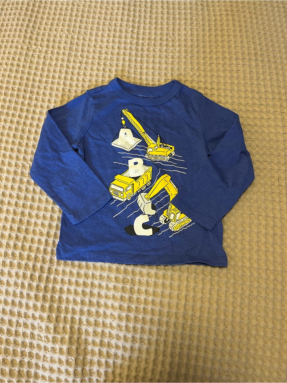 5 for $10 Blue Kids Long-Sleeve Construction ABC Tee
